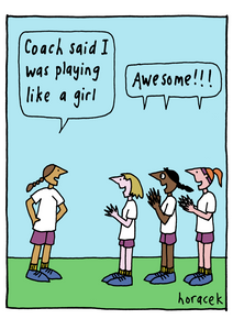 Playing Like a Girl A3 Poster by Judy Horacek